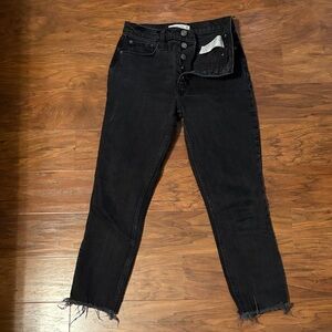 Abercrombie & Fitch Black High-Rise Cropped Jeans